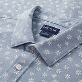 Pique Button Down Shirt - Floral Stamp, Light Blue view# 5