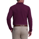 Solid Heather Long Sleeve Polo, Sangria view# 2