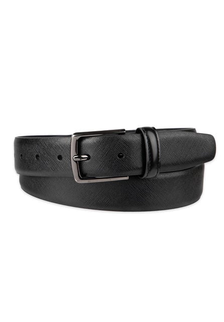32mm Saffiano Dress Belt, Black