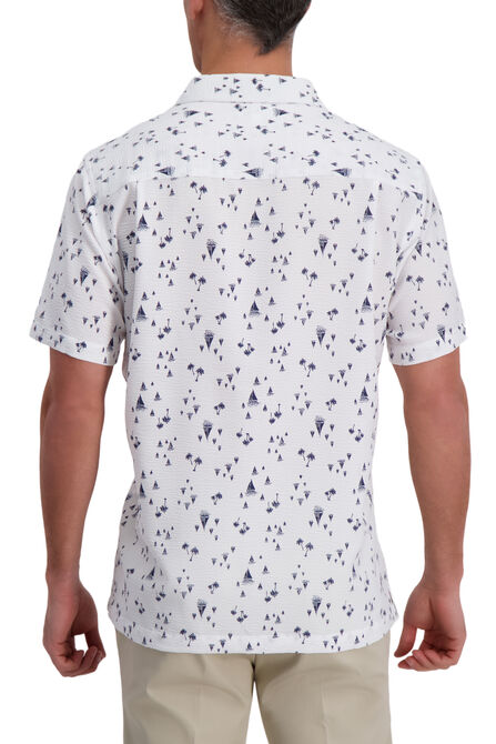 Sailboat Print Microfiber Shirt, White view# 2