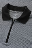 Big &amp; Tall Premium Comfort Quarter Zip Houndstooth Polo, Black view# 4