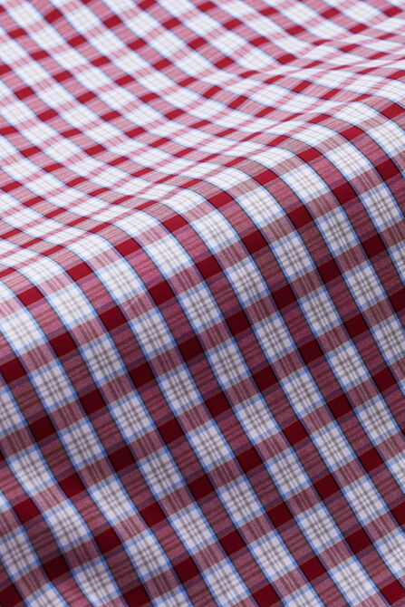 Premium Comfort Dress Shirt - White and Red Plaid,  view# 6