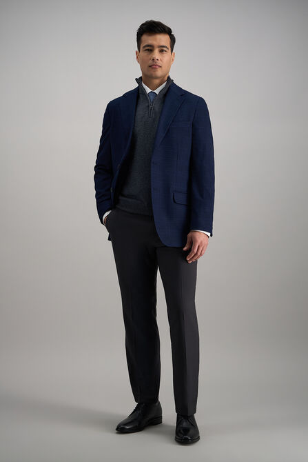 J.M. Haggar Large Tonal Plaid Sport Coat, Navy view# 3