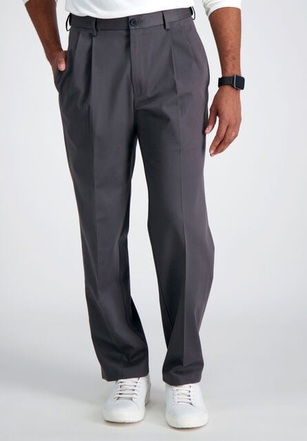 Grey Elastic Waist Stretch Dress Pants for Men