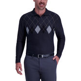 Argyle Chest Stripe Polo, Black / Charcoal view# 1