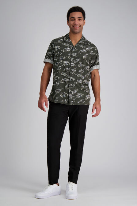 Short Sleeve Tropical Camp Shirt, Charcoal view# 3