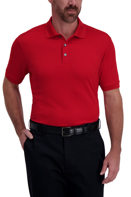 Cool 18&reg; Pro Waffle Textured Golf Polo, Jester Red view# 1