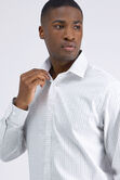 Premium Comfort Performance Cotton Dress Shirt - Grey Plaid, Grey view# 4