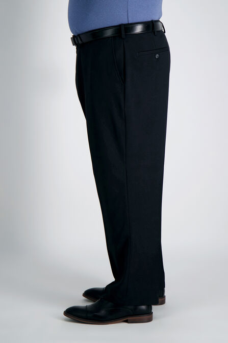 Big &amp; Tall Travel Performance Heather Twill Suit Pant, Black view# 2