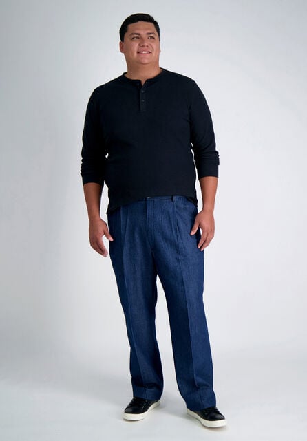 Big &amp; Tall Stretch Denim Trouser, Medium Blue