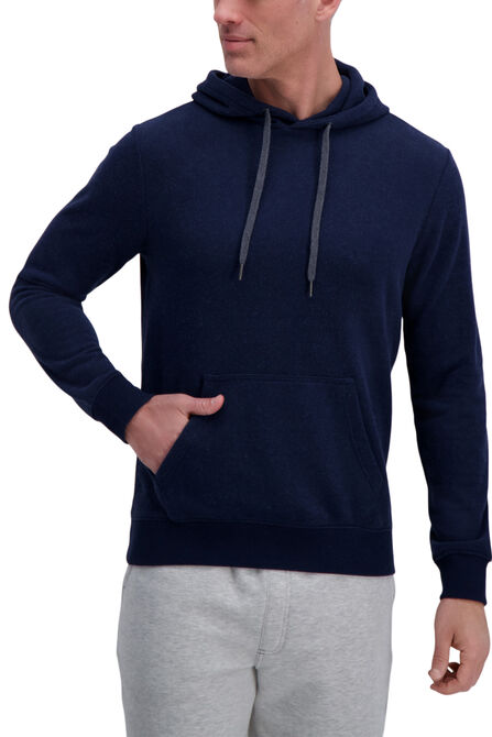 Pullover French Terry Fleece Hoodie Sweatshirt, Dark Navy view# 1