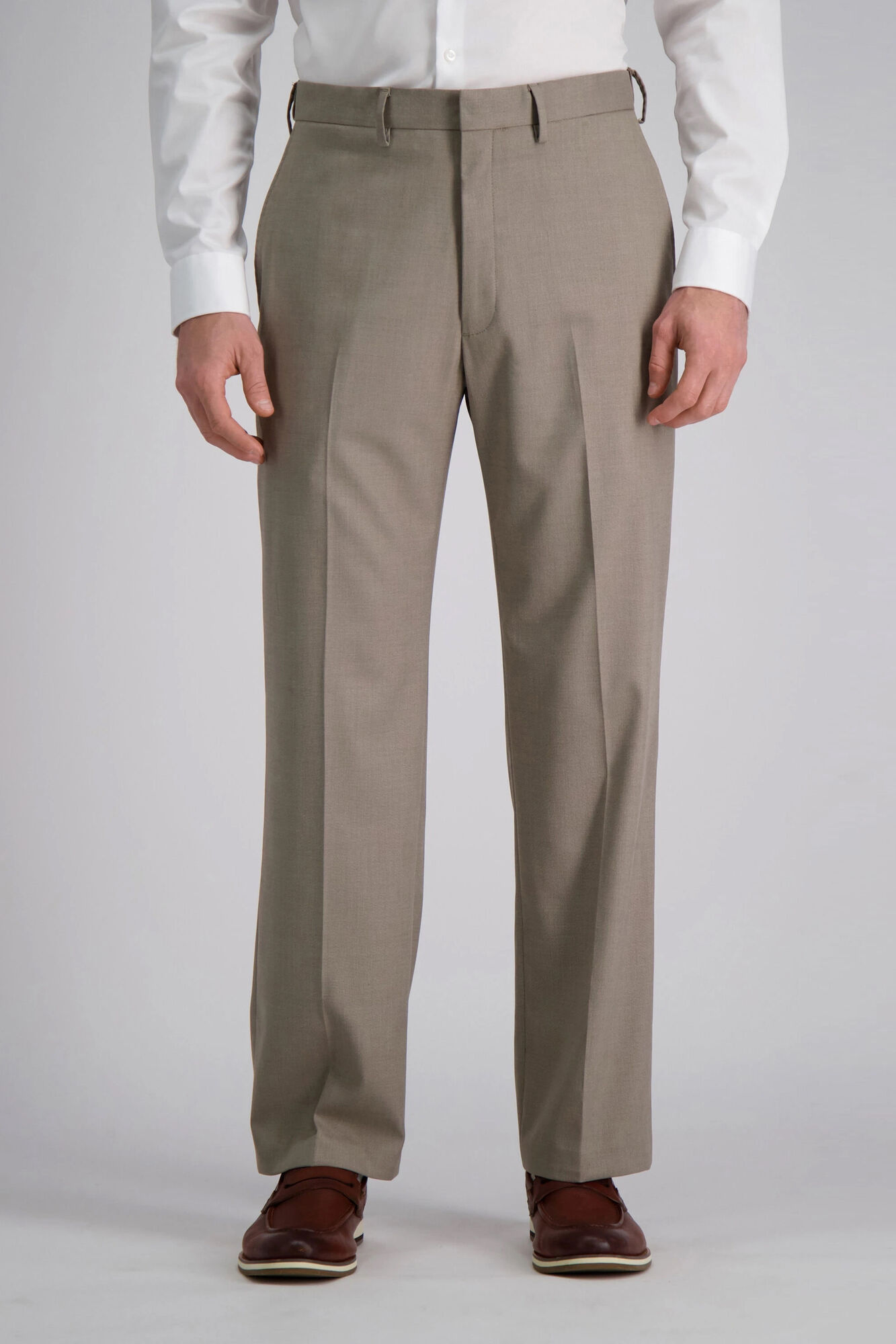 J.M. Haggar Premium Stretch Suit Pant - Flat Front Oatmeal (HY00182 Clothing Pants) photo