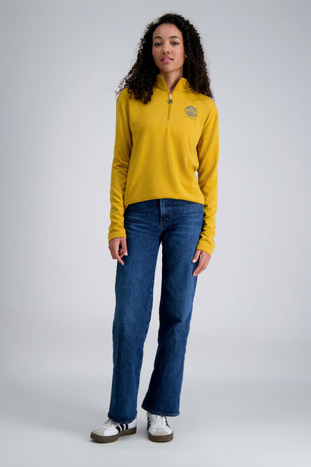 Pro Football Hall of Fame X Haggar &ndash; Long Sleeve Ribbed Quarter Zip, Golden Yellow view# 6