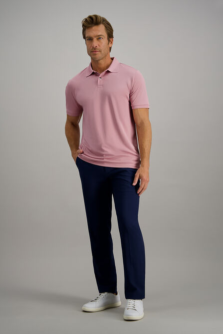 Short Sleeve Pique Polo, Pink view# 3