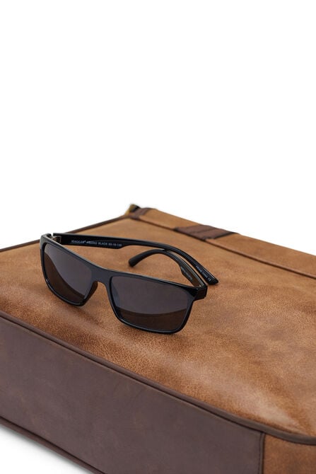 Modern Classic Wrap Sunglasses, Black view# 5