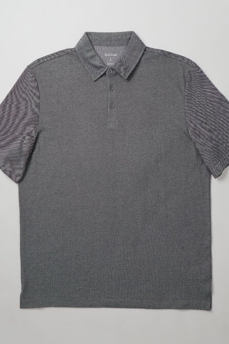 2-Color Pique Polo, Med Grey view# 5