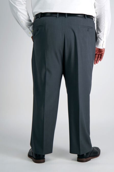 Big &amp; Tall Travel Performance Stria Tic Weave Suit Pant, Dark Heather Grey view# 3