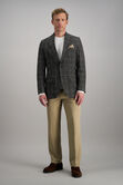 J.M. Haggar Slub Glen Plaid Sport Coat, Brown Heather view# 3