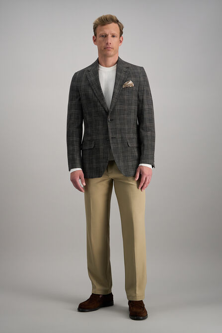 J.M. Haggar Slub Glen Plaid Sport Coat, Brown Heather view# 3