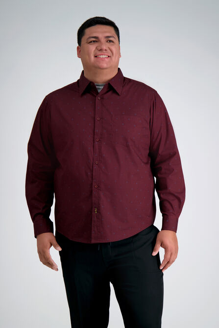 Big &amp; Tall Tuckless Gingham Shirt, Red view# 1