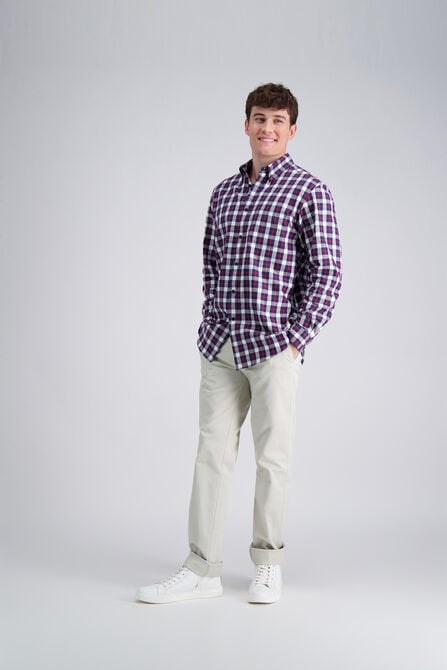 Long Sleeve Brushed Cotton Plaid Shirt,  view# 3
