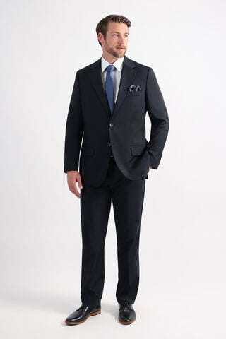 J.M. Haggar Wool Windowpane Suit Jacket, Navy