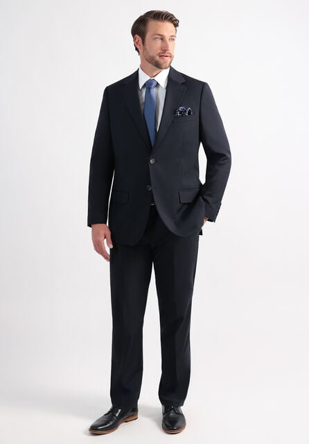J.M. Haggar Wool Windowpane Suit Jacket, Navy