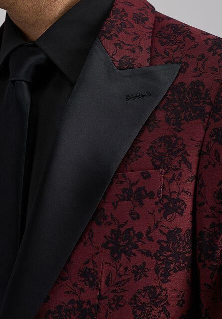 J.M. Haggar Floral Jacquard Sport Coat, Heather Burgundy