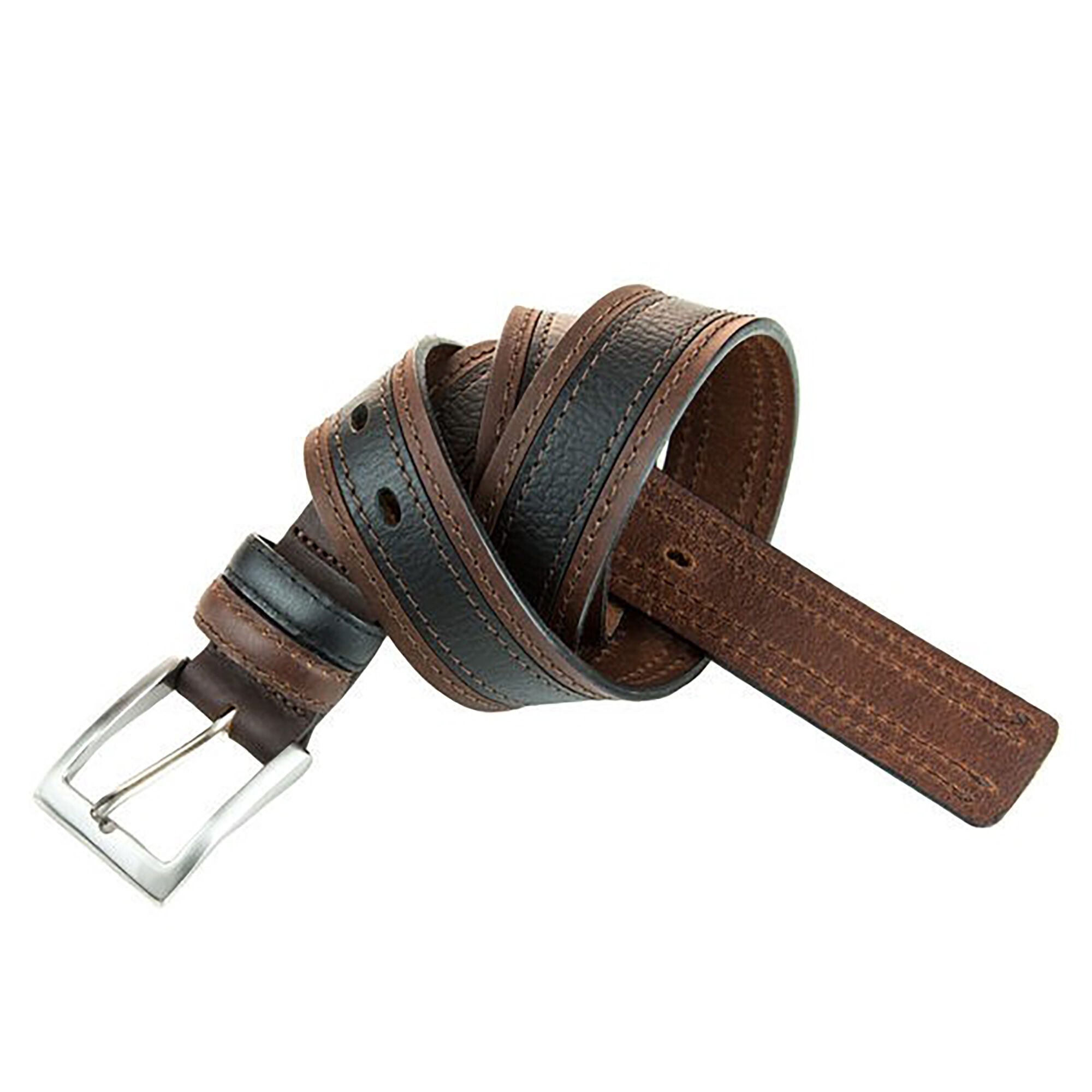 Haggar Two Toned Stitch Detail Belt Brown (B95004) photo