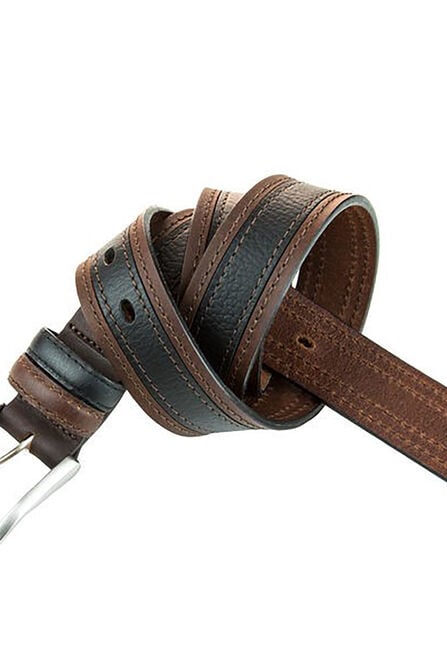 Two Toned Stitch Detail Belt,  view# 1