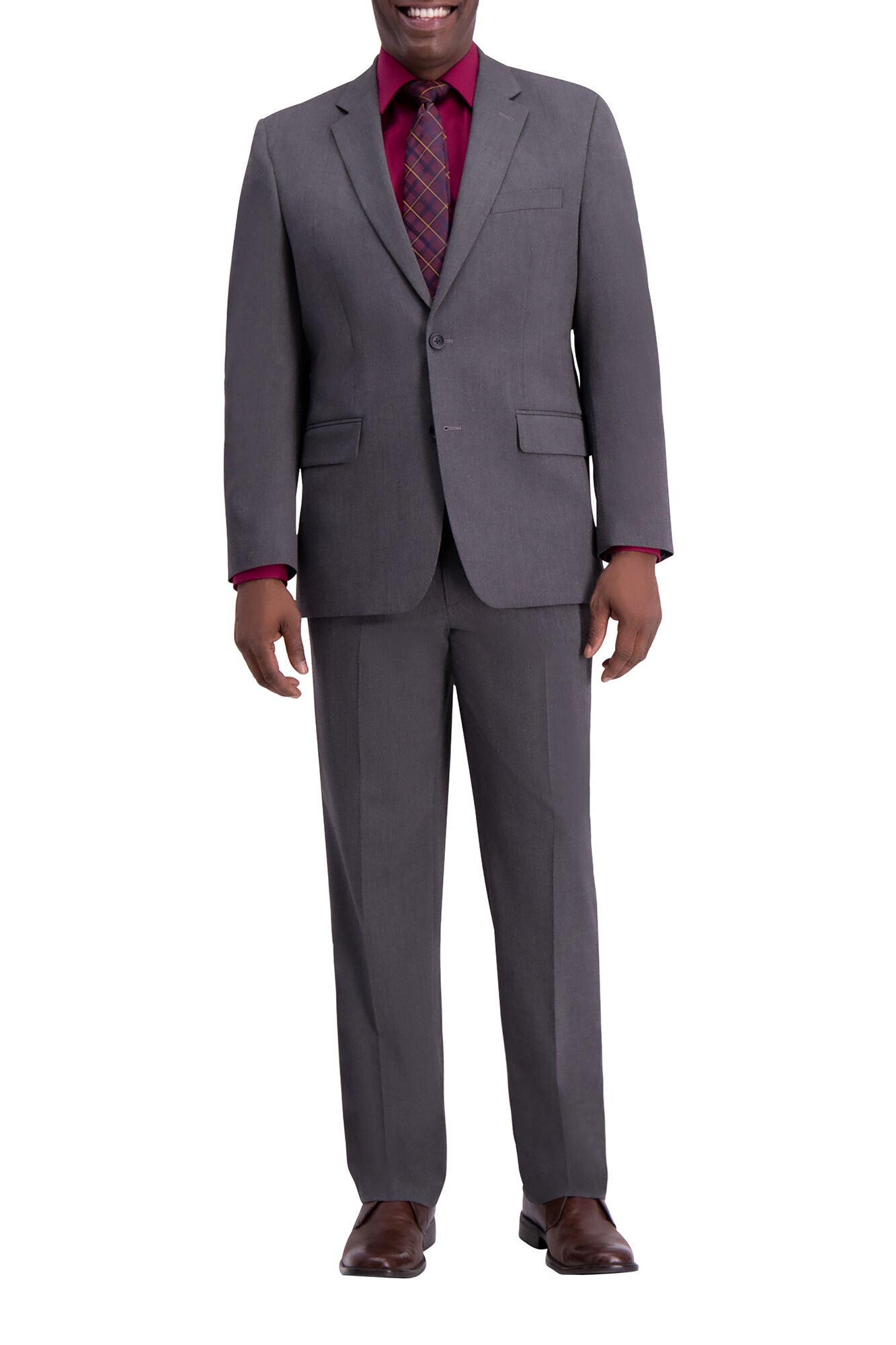 J.M. Haggar Premium Stretch Suit Coat -Diamond Weave Dark Grey (HZ00158 Clothing Suits) photo