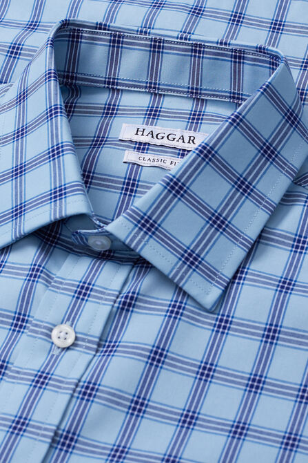 Premium Comfort Dress Shirt - Blue Check, Medium Blue view# 4
