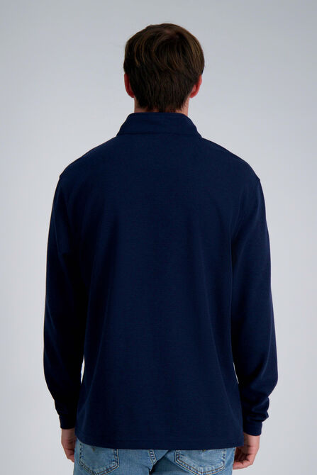 Pro Football Hall of Fame X Haggar &ndash; Long Sleeve Ribbed Quarter Zip,  Navy view# 3
