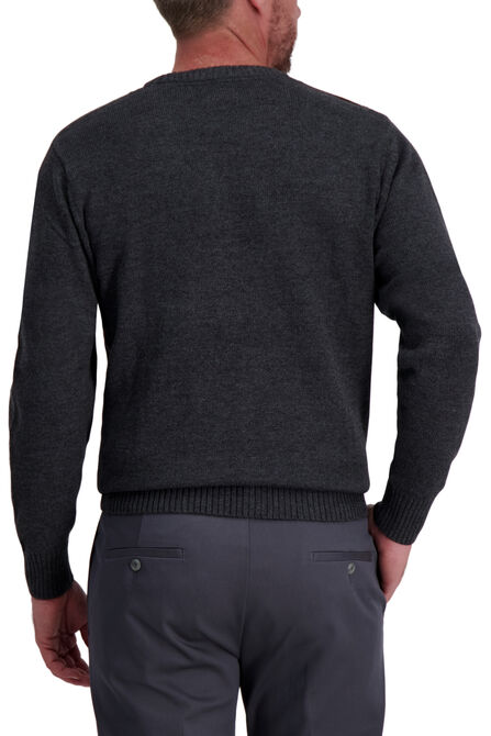 Color Block Crewneck Sweater, Dark Grey view# 2