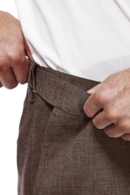 J.M. Haggar Premium Stretch Suit Pant - Flat Front, Chocolate view# 4