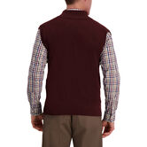 Contrast Quarter Zip Vest, Merlot Heather view# 2