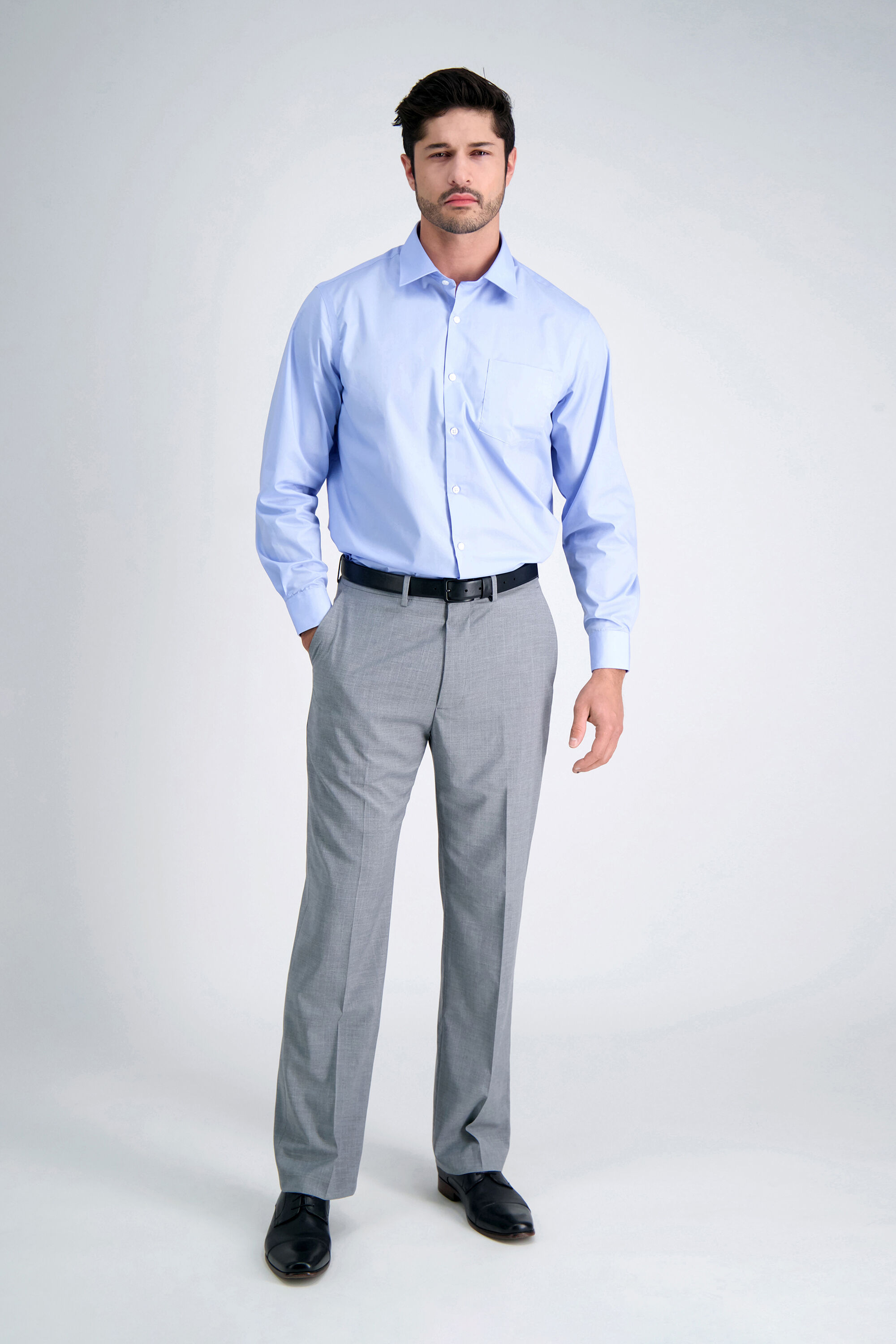J.M. Haggar 4 Way Stretch Dress Pant Textured Plaid