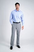 J.M. Haggar 4-Way Stretch Dress Pant - Textured Plaid, Grey view# 1