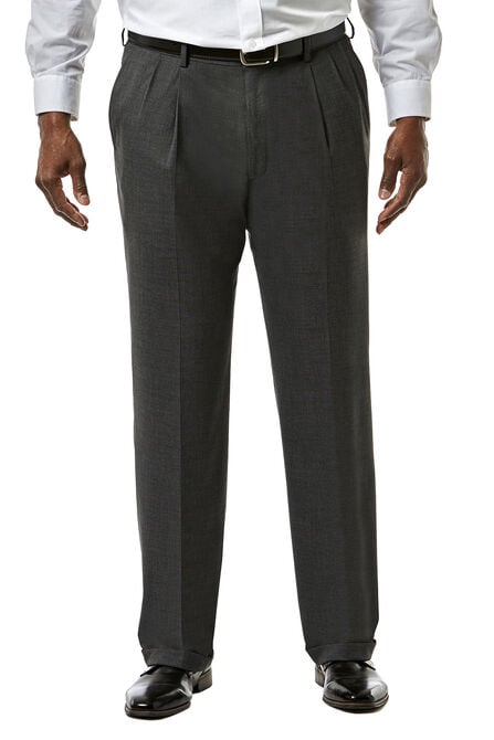 Big &amp; Tall J.M. Haggar Premium Stretch Suit Pant - Pleated Front, Dark Heather Grey view# 1