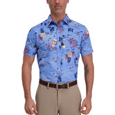 Hula Pineapple Floral Shirt, Delta Blue view# 1