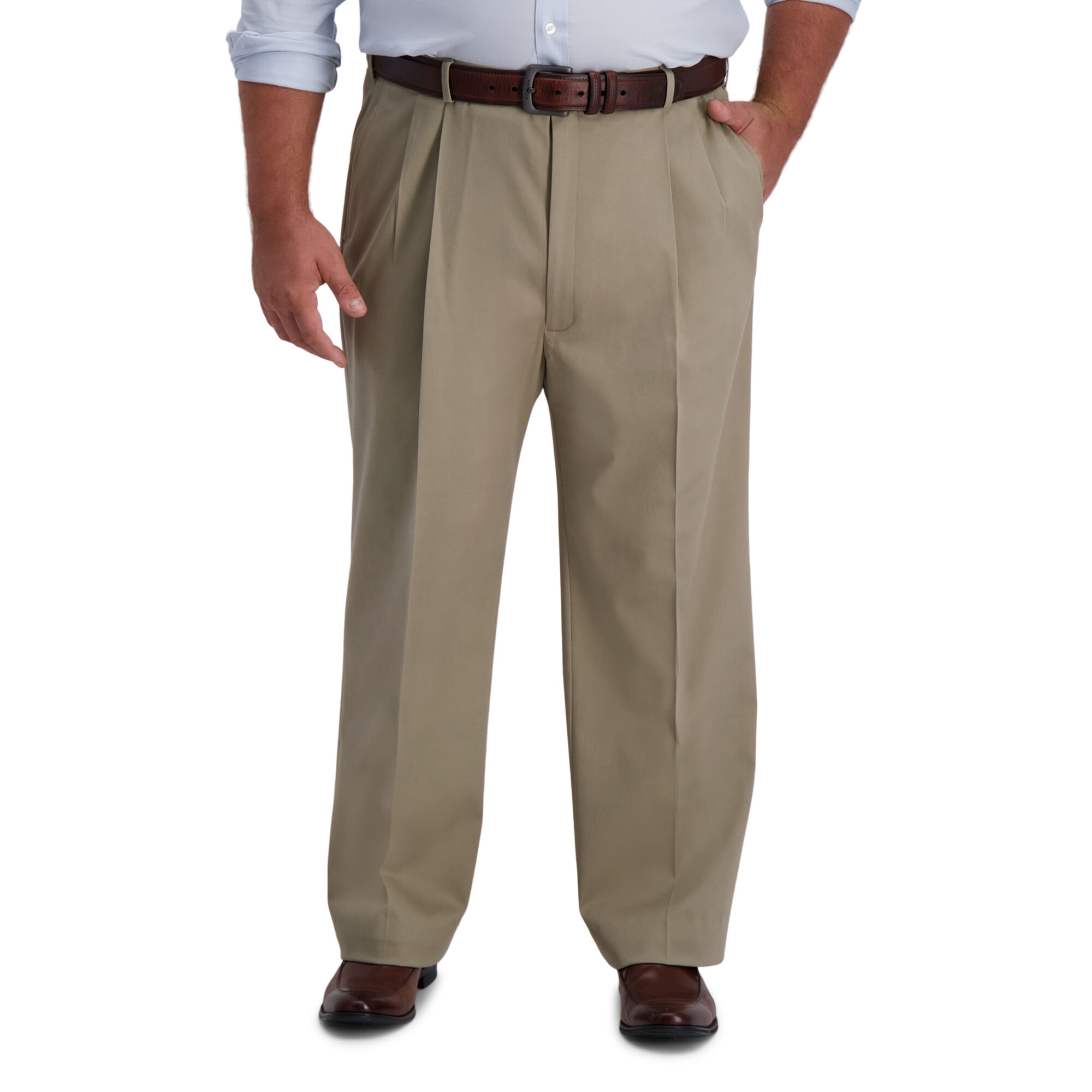 Haggar Big & Tall Iron Free Premium Khaki Khaki (HC91100 Clothing Pants) photo