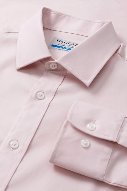 Premium Comfort Dress Shirt - Light Pink Solid, Pink view# 5