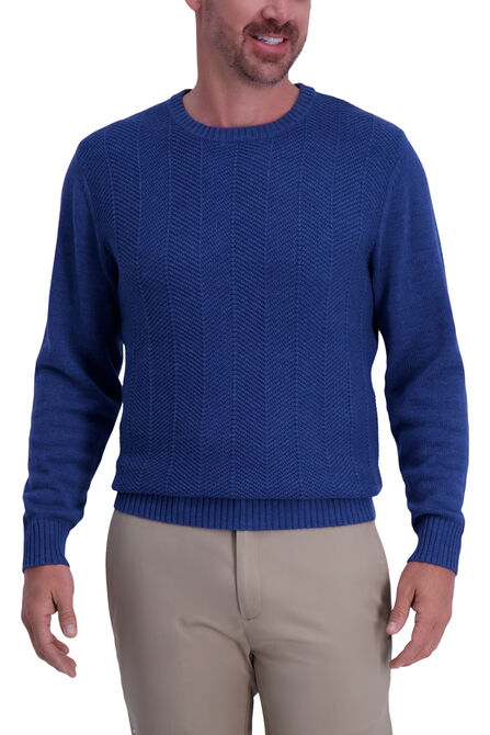 Solid Texture Crewneck Sweater, Cobalt view# 1