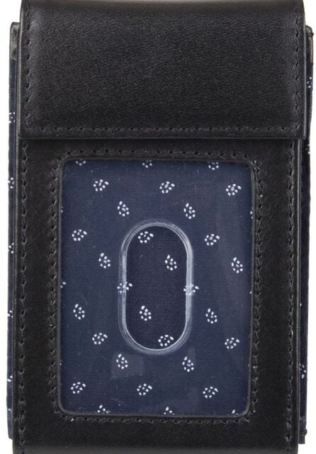 RFID Gusseted Wide Front Pocket Wallet, Black