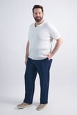 Big &amp; Tall Johnny Collar Ribbed Sweater, Winter White view# 3