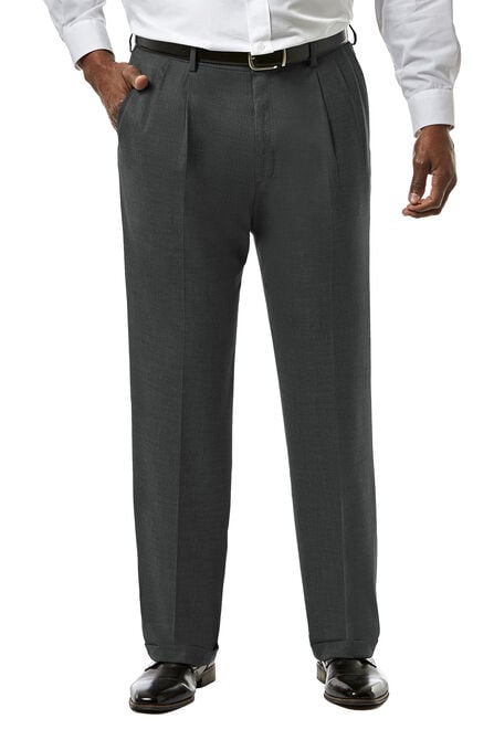 Big &amp; Tall J.M. Haggar Premium Stretch Suit Pant - Pleated Front, Med Grey view# 1