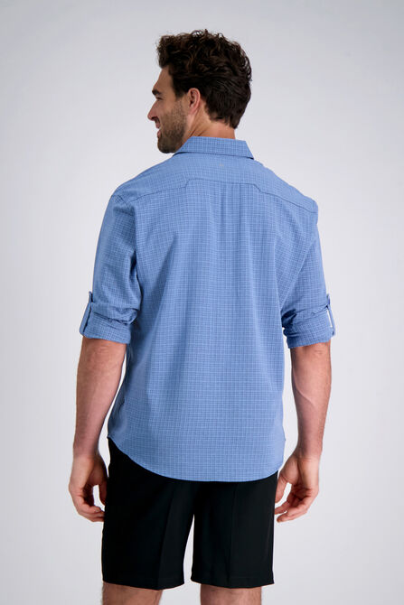 The Active Series&trade; Long Sleeve 2-Tone Plaid Hike Shirt, Light Blue view# 2