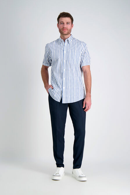 Short Sleeve Stripe Shirt, Blue Slate view# 3