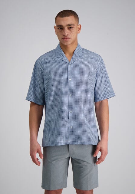 Short Sleeve Camp Shirt, Navy