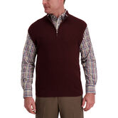 Contrast Quarter Zip Vest, Merlot Heather view# 1